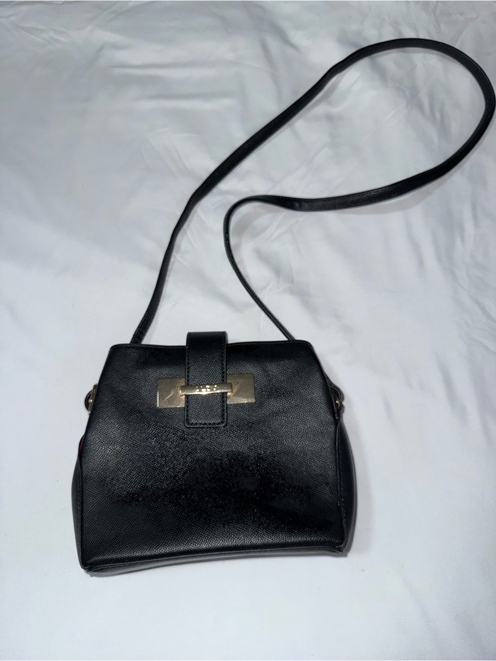 Aldo Black Crossbody with Gold Accent Hardware